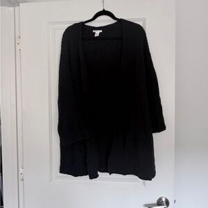 Navy Open-Front Women's Sweater Cardigan